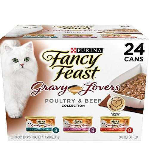 Purina Fancy Feast Gravy Lovers Gourmet Wet Cat Food- 24-3 oz. Cans